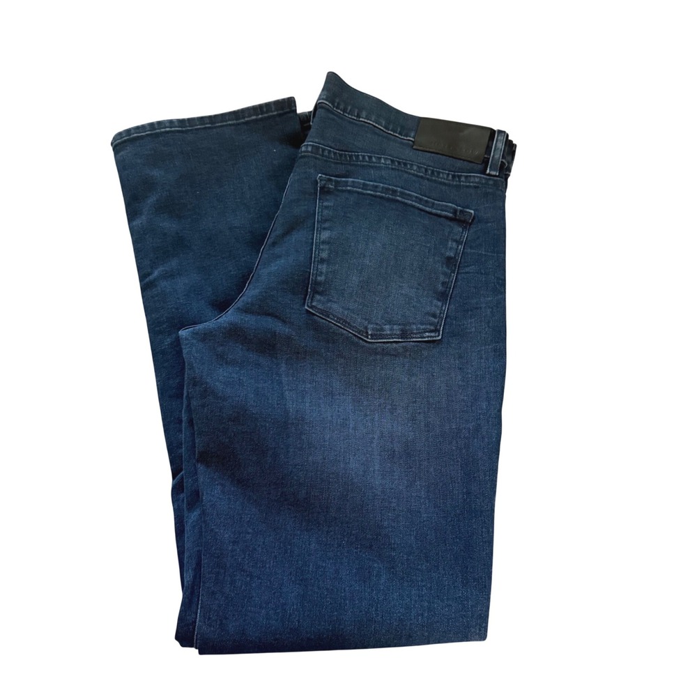 Mott & Bow Straight Leg Jean Men 34x32 Dark Denim Minimalist Comfort Stretch